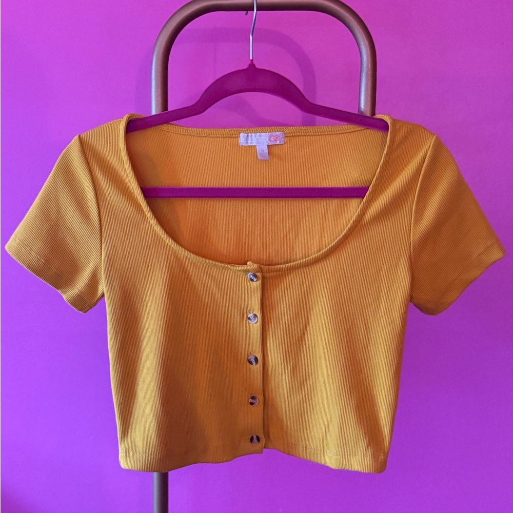 Gianni Bini Yellow cropped top